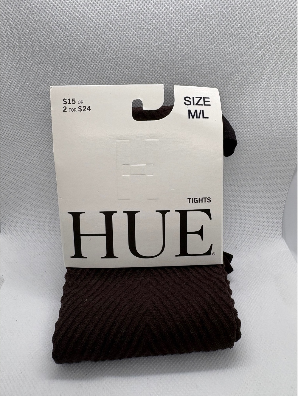 HUE Chevron Tights with Control Top Size M/L Expresso-P11